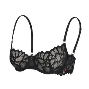 Savage X Fenty Black Floral Lace Bra